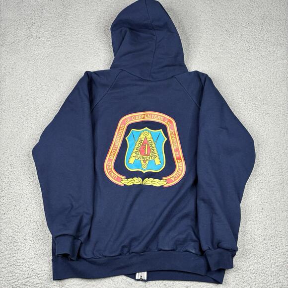 Vintage Camber Sweatshirt Men’s L Blue Full Zip Chill Buster Thermal Double Face - Picture 10 of 13